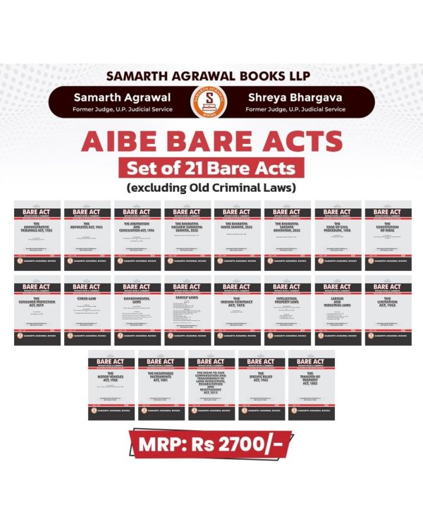 AIBE Bare Act 21 Bare Acts Set - English Medium